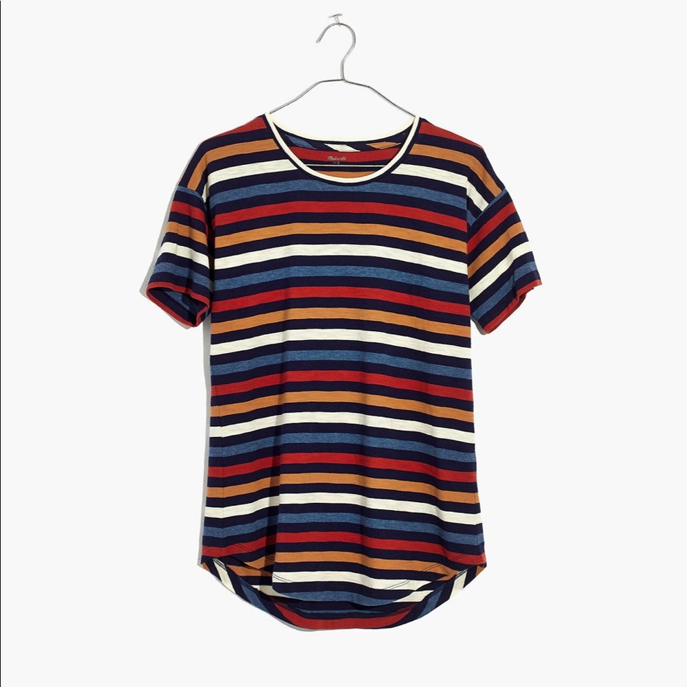 Whisper Cotton Crewneck Tee in Lennie Stripe